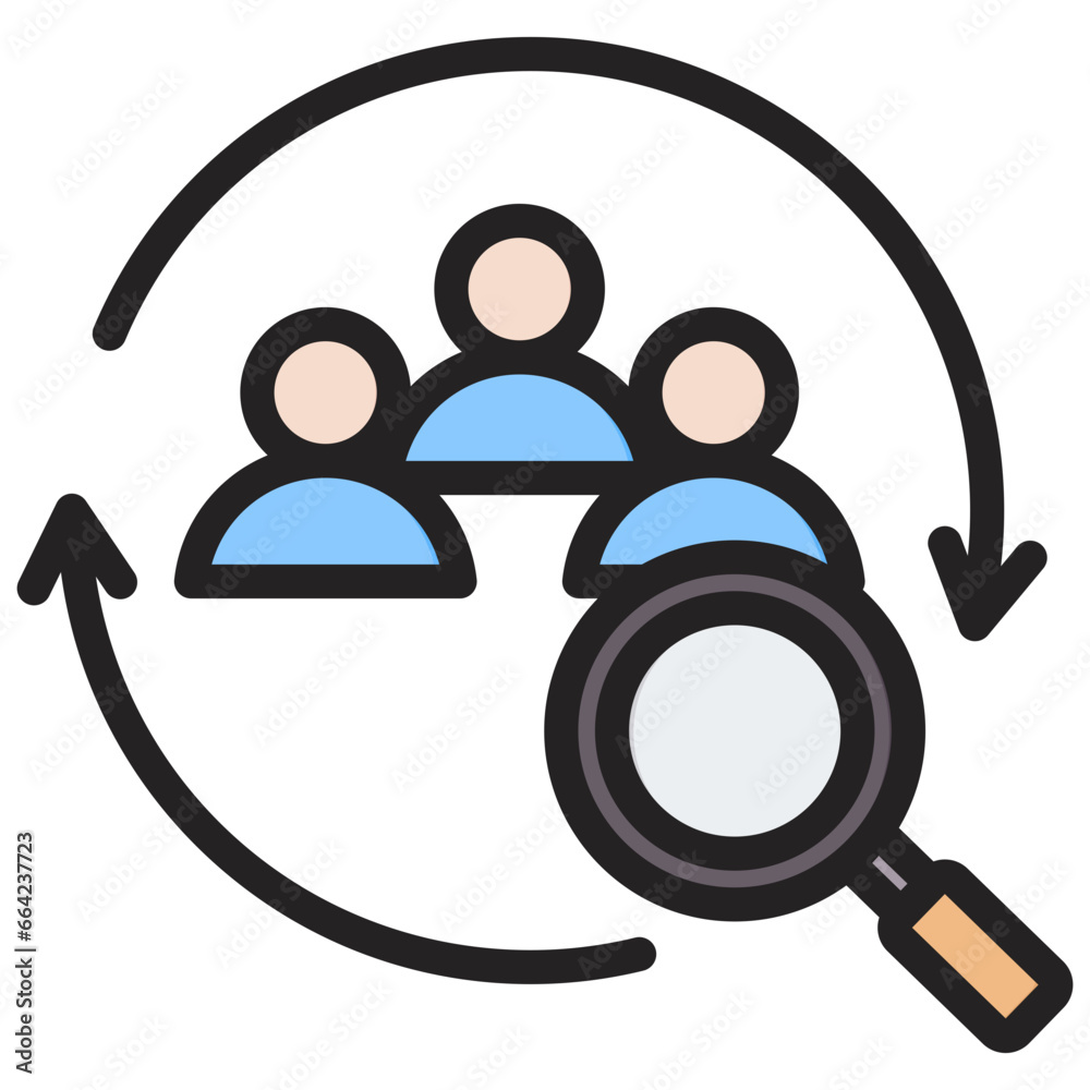 Poster subgroup analysis outline color icon