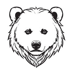 Bear head  concept  line art concept stock illustration