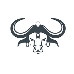 The buffalo symbolizes art design stock illustration. A symbol of bravery, freedom, kindness, strength, and respect