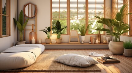 Bright and Airy Room with Rattan Furniture