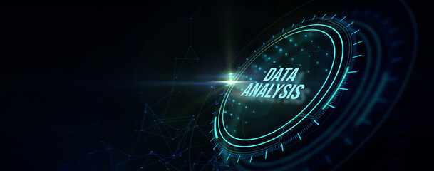 Data Analysis for Business and Finance Concept. Information report for digital business strategy. Business, technology, internet and networking concept. 3d illustration