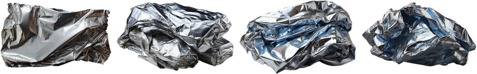 collection of crumpled aluminum foil