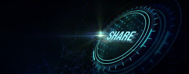 Sharing Concept. Business, Technology, Internet and network concept. 3d illustration