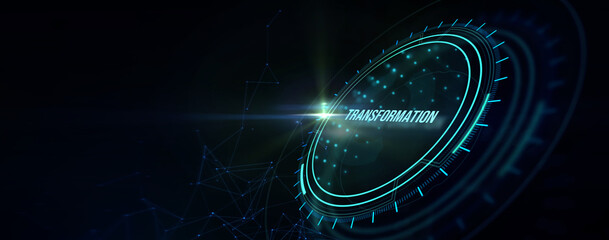 Business Transformation. Future and Innovation Internet and network concept. 3d illustration