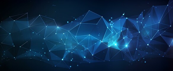 Abstract polygonal blue background with connecting dots and lines. structure, futuristic background. generative AI