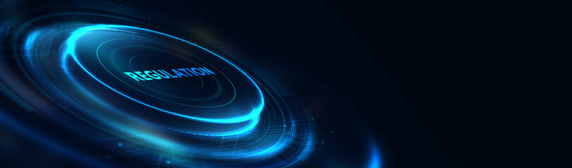 Business, Technology, Internet and network concept. Regulation Compliance Rules Law Standard. 3d illustration