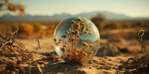 earth globe with focused on south america