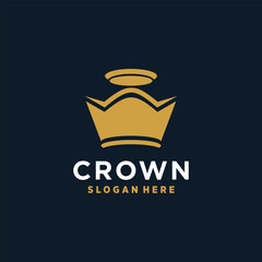 vector crown logo design royal king queen with creative concept