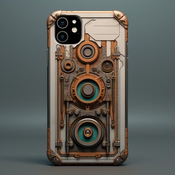 Protective case with multiple camera lenses and gears built into it