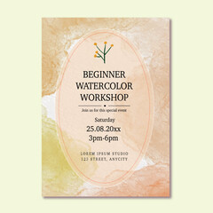 watercolor workshop flyer