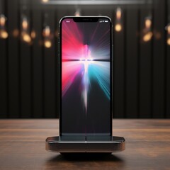 The Apple iPhone X in a Colorful Light Show