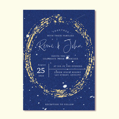 blue abstract card template wedding