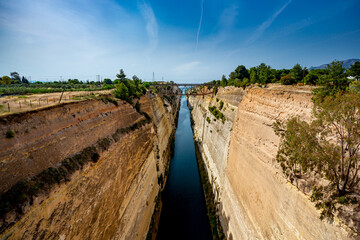 Corinth Canal view in Greece