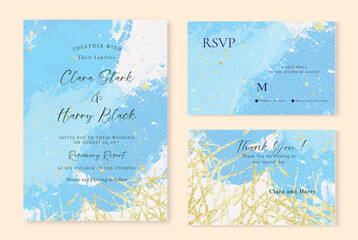 set of wedding card invitation