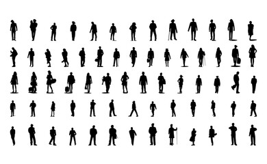 People silhouettes vector illustration collection