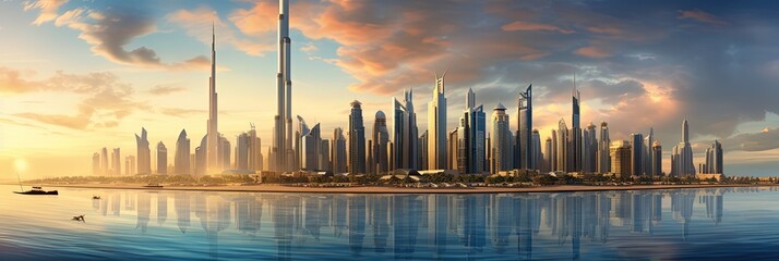 Arabian Cityscape - A futuristic view of a city in the United Arab Emirates