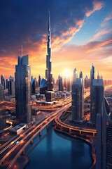 Fototapeta na wymiar Arabian Future Cityscape - Dubai