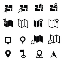Icon set of navigation, Map icons