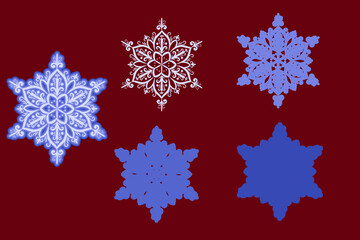 Openwork Christmas multi-layer snowflake for cutting