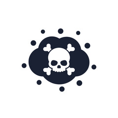 poisonous or toxic gas icon with a skull
