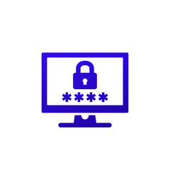 password access icon with a computer