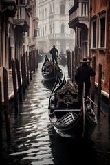 Papier Peint photo autocollant Pont du Rialto Gondolas in Venice, Italy