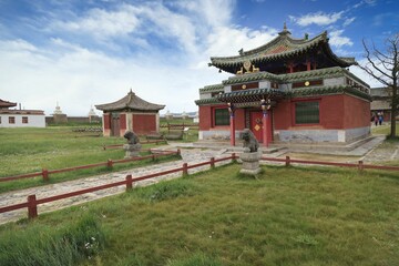 Incredible view of the majestic Erdene Zu Monastery in the city of Kharkhorin, Mongolia