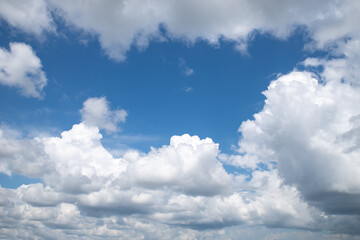 Amazing cloudy and beautiful sky in heaven. The flow of the afternoon clouds. Group clouds, billow clouds. Background