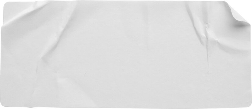 Paper sticker label isolated on white background