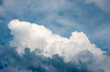 Amazing cloudy and beautiful sky in heaven. The flow of the afternoon clouds. Group clouds, billow clouds. Background