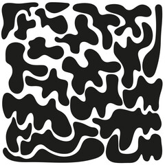 Abstract black set of organic irregular shape blocks.