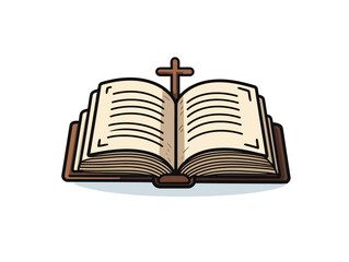 Doodle Holy book, cartoon sticker, sketch, vector, Illustration, minimalistic