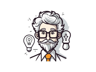 Doodle Inventor sketch, cartoon sticker, sketch, vector, Illustration, minimalistic