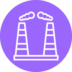 Chimney Pollution Icon Style