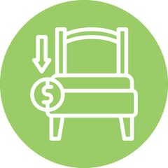 Hotel Cost Icon Style