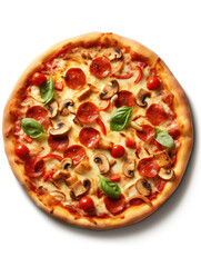 Pizza Studio Shot Isolated on Clear Background, Food Photography, Generative AI