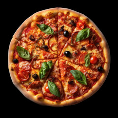 Pizza Studio Shot Isolated on Clear Background, Food Photography, Generative AI