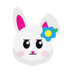 Cute Bunny Face Illustration