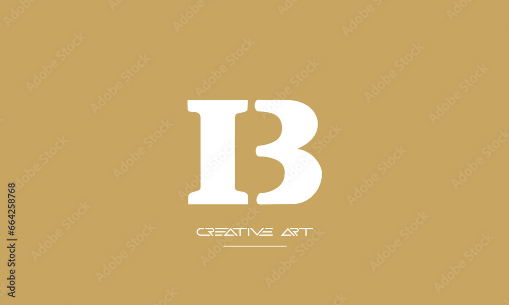 Wall mural bi, ib, b, i abstract letters logo monogram