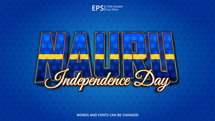 nauru editable text effect with nauru flag pattern suitable for poster design about holiday, Feast day or nauru independence day moment