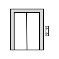 Lift Icon, Elevator Icon, Vertical Transportation on white background. Vector Illustration.