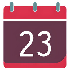illustration of calendar with number 23