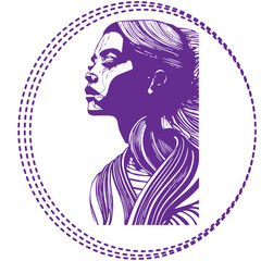 Woman's face silhouette Vector, Illustration.