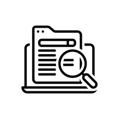 Black line icon for searched 