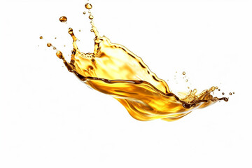 Unusual splashes of oil, drops of oil in flight, macro, for collage, background.