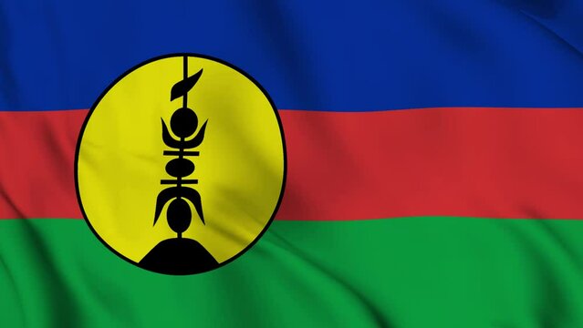 New Caledonia Waving Flag Realistic Animation Video
