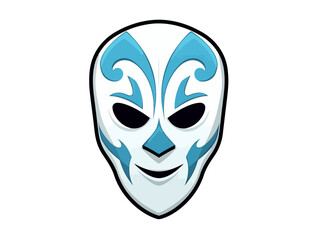 Doodle Phantom Mask, cartoon sticker, sketch, vector, Illustration, minimalistic