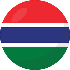 Gambia flag circle 3D cartoon style. - obrazy, fototapety, plakaty