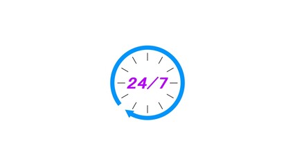 abstract 24 hours open timer clock illustration 4k 