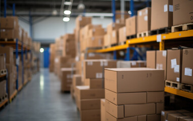 Warehouse with a lot of box